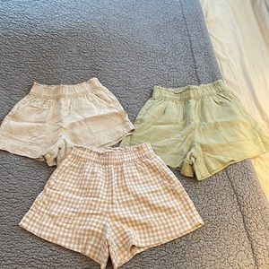 (3) XXS Abercrombie & Fitch linen high rise shorts in EUC!